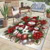 1 Stück Schneemannfamilie Teppich, Rutschfest, Leicht zu reinigen, Fleckenbeständig, Perfekt für gemütliche Wohnzimmer, Schlafzimmer, Küchen, Büros und Ho