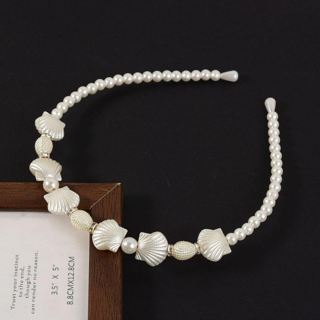 Handwoven Faux Pearl Headband & Bow Hair Clip Set for Brides