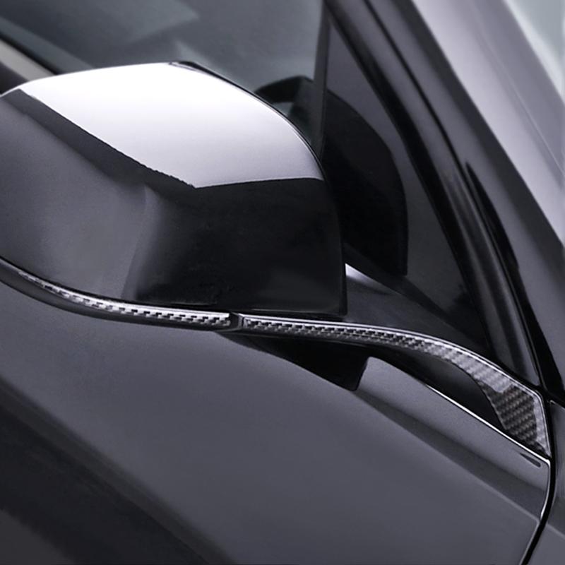 For Tesla Model 3 Highland 2026 Model Y Juniper Carbon Fiber Rearview Mirror Decoration Strip Protect Sticker Car Accessories