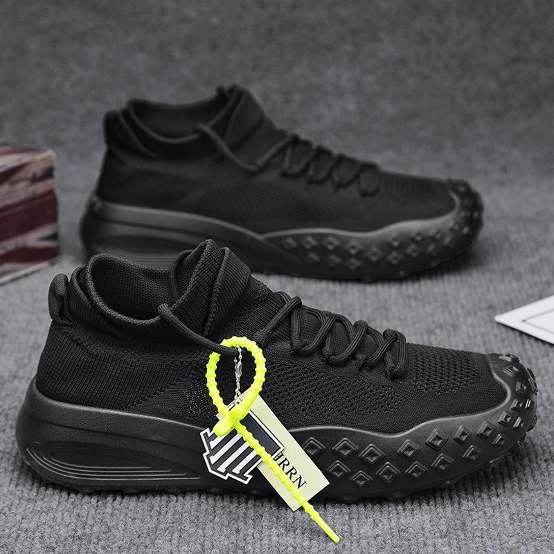 

2025 new men s shoes summer low-top fly-woven socks shoes versatile breathable non-slip sports shoes men s trendy shoes live stream 39