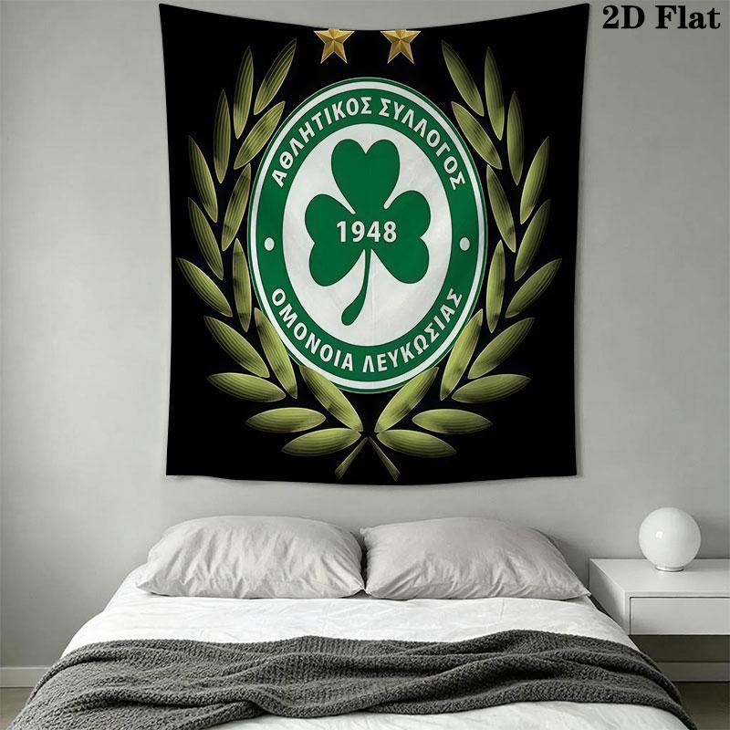 AC Omonia logo Wall Hanging Printed Fabric Blanket Decorative Tapestries for Bedroom Living Room Home Decor