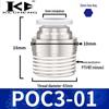 Micro Pneumatic Quick Connector with Internal Hex Thread: POC3/4/6/8-M3/M5/01/02
