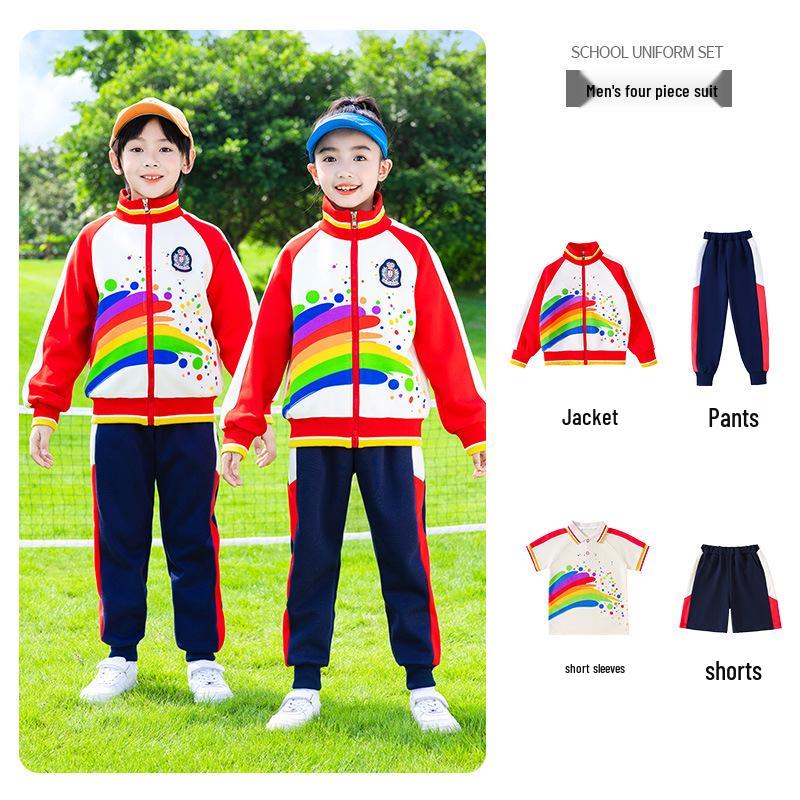 2025 Neuer Stil Buntes Akademisches Kinder Sommer Sportuniform Set