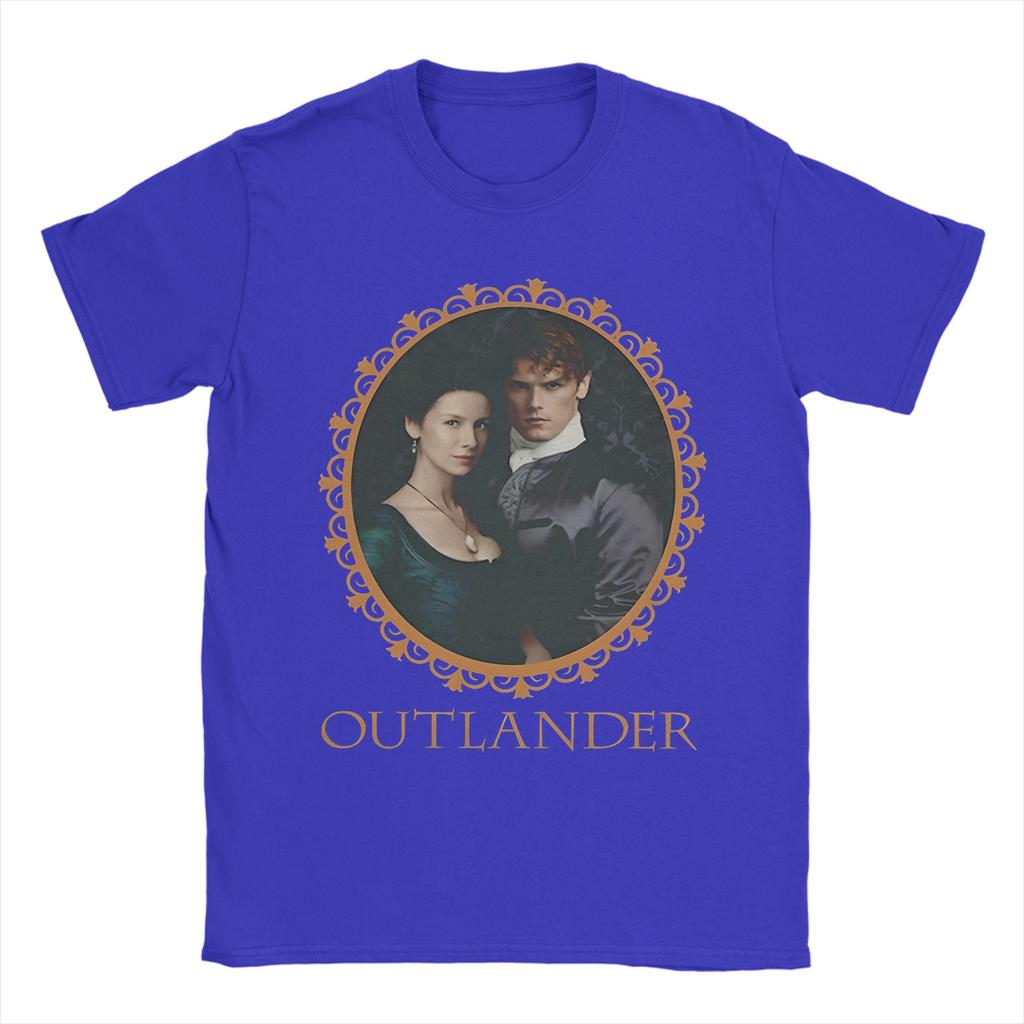 ZX Vintage Outlander Jamie and Claire TShirt for Men O Neck Cotton T Shirt Short Sleeve Tee Shirt Plus Size Tops