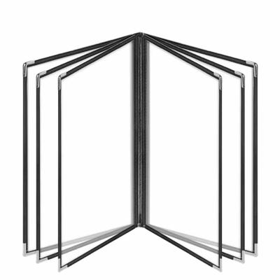 Foldable PVC Transparent Menu Cover Reusable Waterproof A4 Menu Paper Holder Double Panels Protective Shell Document Folder
