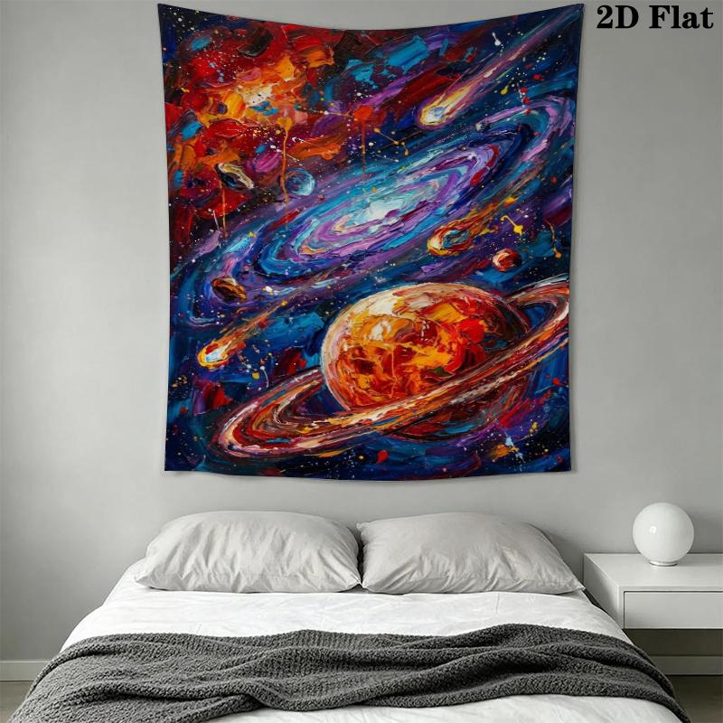 Space Wall Tapestry Aesthetic Wall Hanging Printed Fabric Blanket Decorative Tapestries for Bedroom Living Room Home Decor