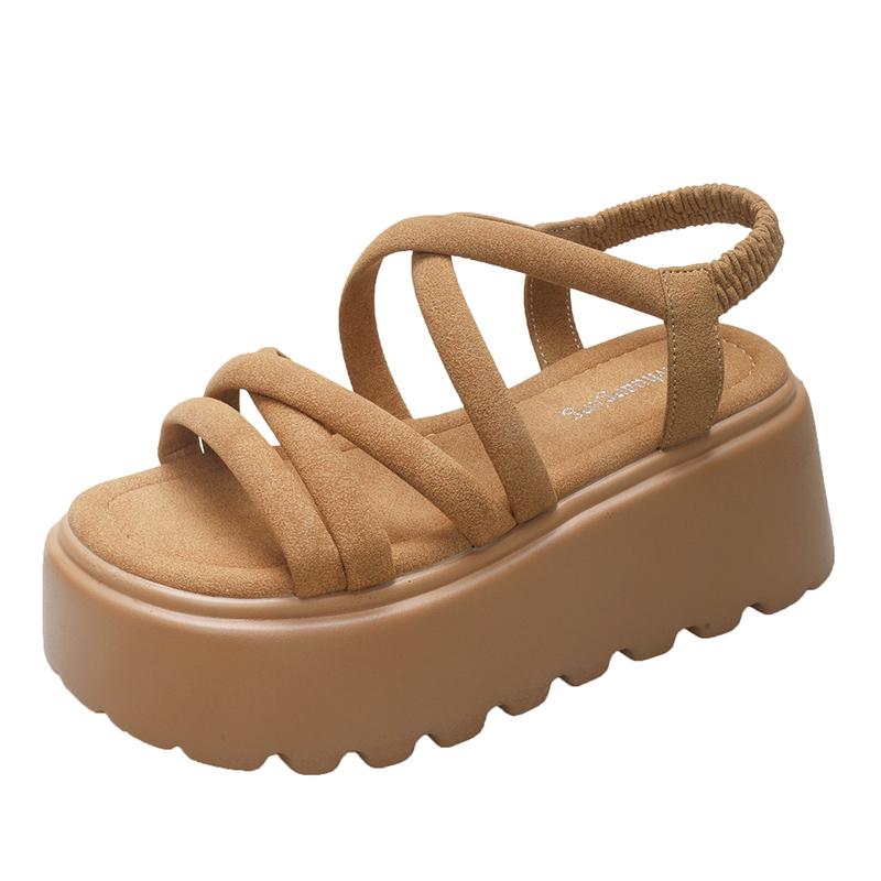 

Модные 7см Модные Летние Женские Римские Сандалии Новое Поступление Женские Кожаные Туфли на Танкетке Женская Уличная Повседневная Платформа Сандалии Обувь 2024 39 жёлтый