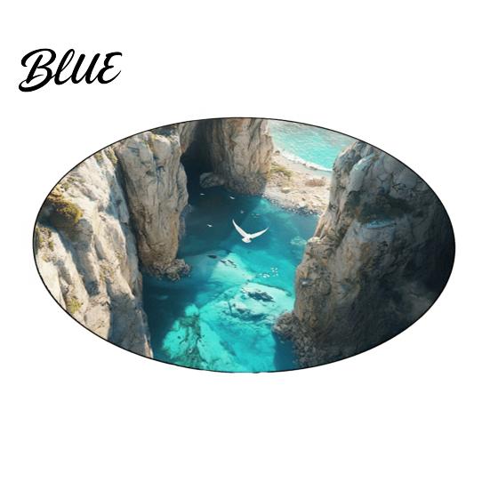 Hand Washable Floor Machine Bedroom Rug Realistic 3D Hole Mat Round Optical Illusion Non-Slip Area