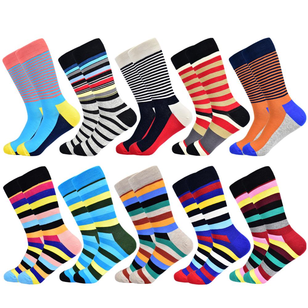 Classic  Men Socks Casual Gentleman High Quality Color Puzzle happy Socks Business Party Dress Cotton Socks for Men