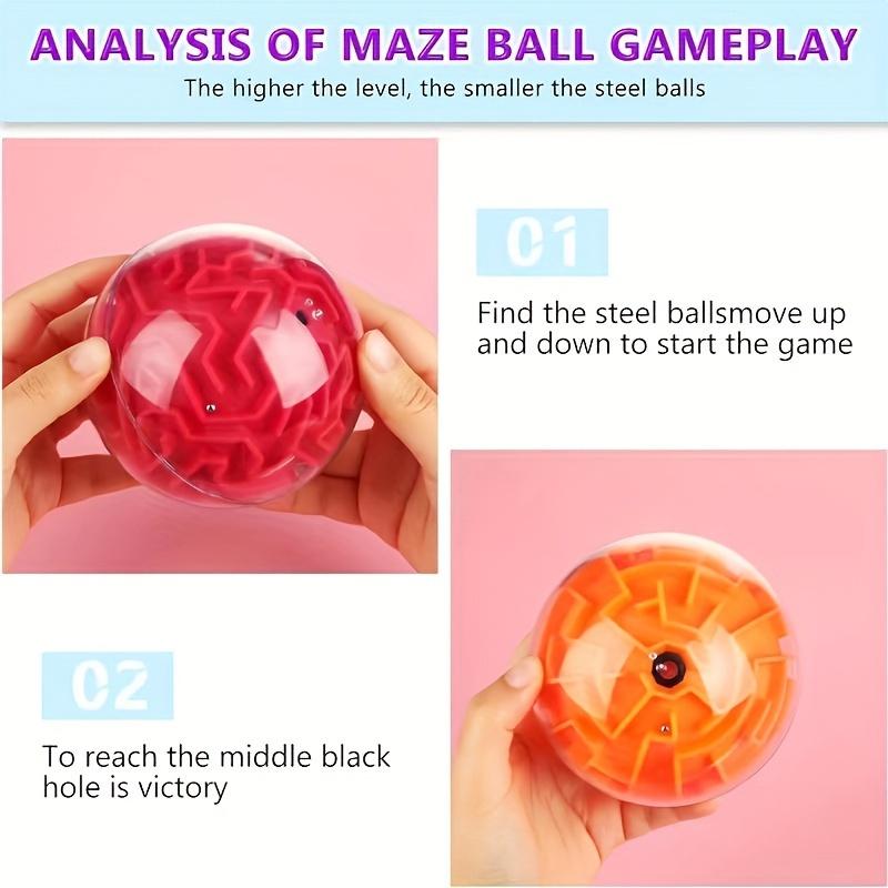 2pcs Maze Ball Puzzle, Brain Teaser Magic Sphere Games, Plastic Brain Teaser Toys for Party, Christmas, Easter, New Year, Mardi Gras - Random Colors