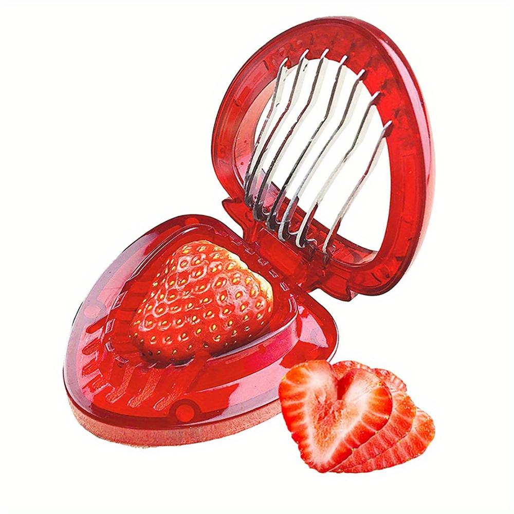 

Essential Tool Easy Fruit Prep]1pc Stainless Steel Strawberry Slicer Huller Creative Fruit Cutter for Strawberries Grapes,Manual Kitchen Gadget красный