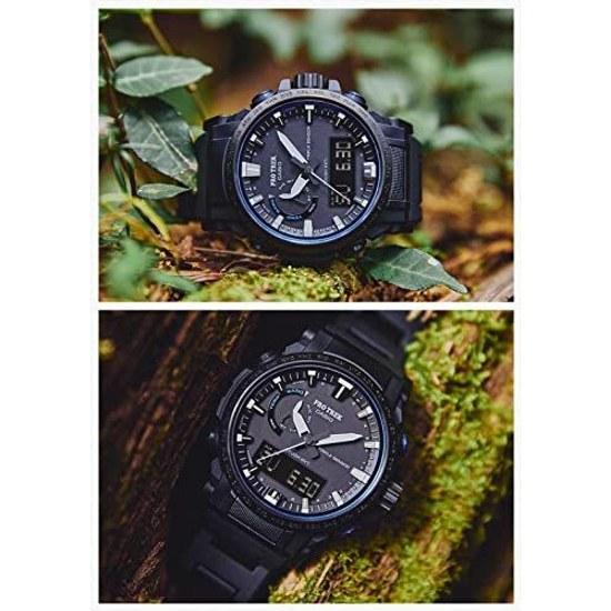 Casio Wristwatch Pro Trek Domestic Genuine Product Climber Line Radio Solar Biomass Plastic Used PRW-61FC-1JF Mens Black