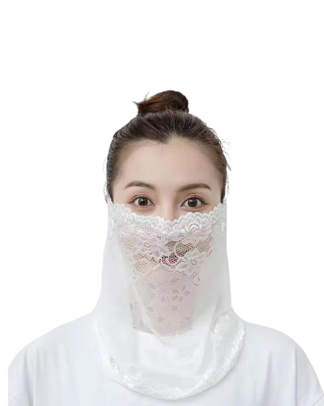 [Liebendo] Women s Face Cover, Non-suffocating, 4-Way Neck Cover, Neck Guard, белый