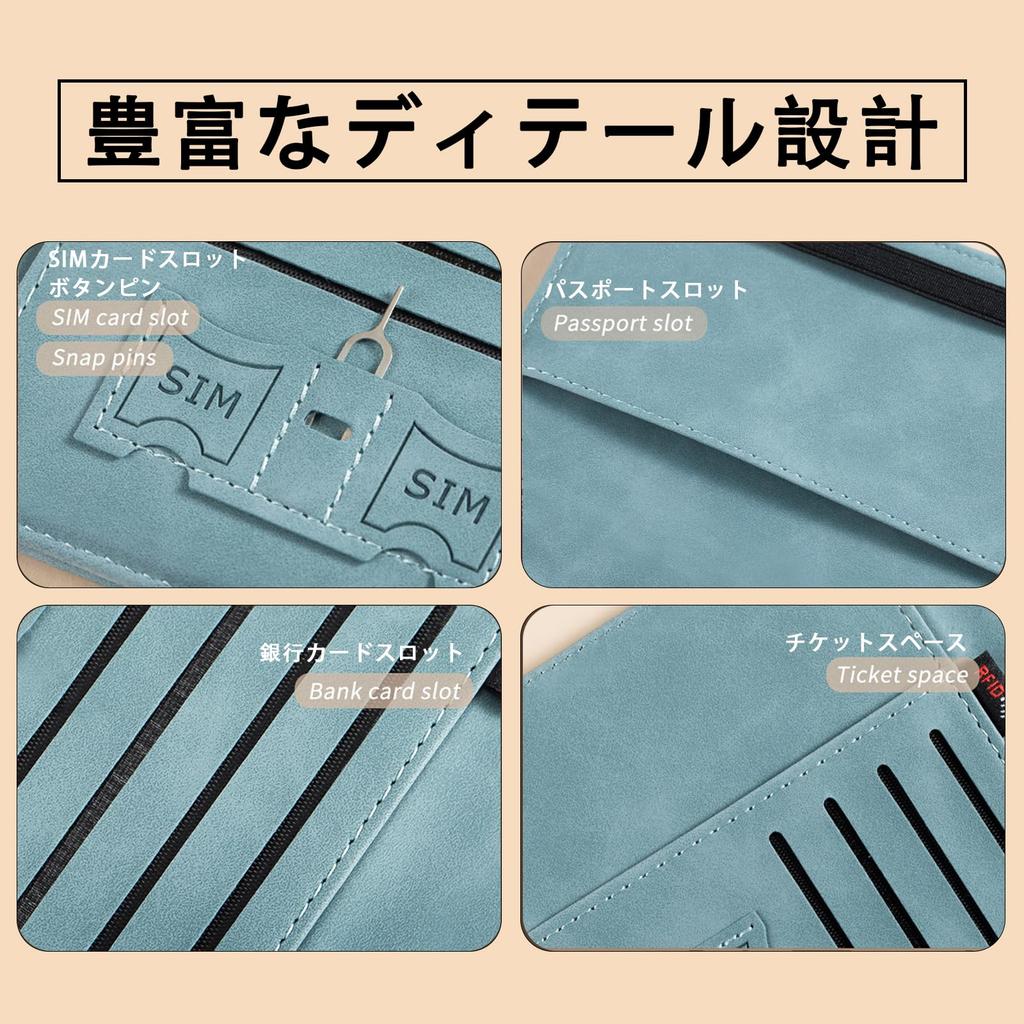 Akkerds Passport Passport Simple Multifunctional Certificate Bag with Airline Ticket Perfect for Domestic and International Pink Bag, Anti-Theft