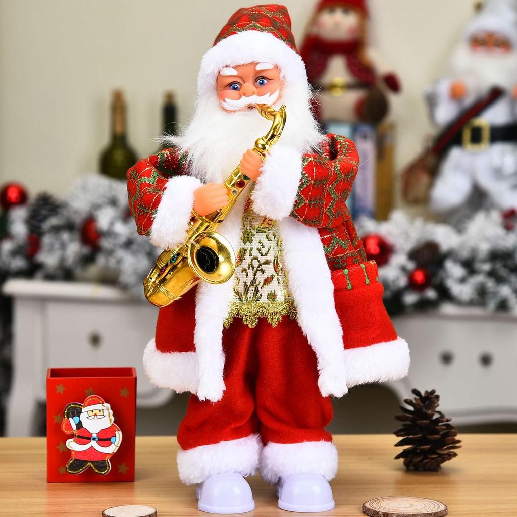 Santa Claus Toy Electric Holiday Atmosphere Gift Decoration Wiggle Toy Ornament Twerking Santa Claus for Christmas Kids Children