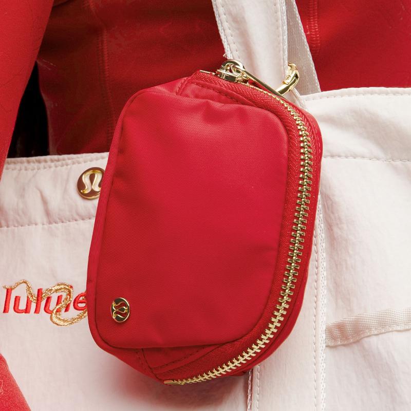 Lululemon Everywhere New Year Edition Compact Zipper Nylon Wallet Nano Women Wallet Dark-Red LU9CA5S-320273