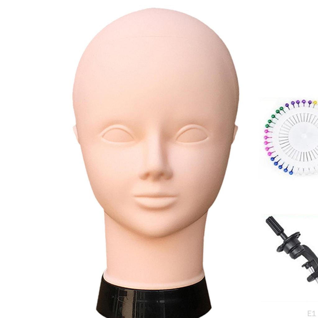 Bald Mannequin Head Flexible Face Manikin for Painting SPA Salon