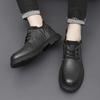 Retro Ankle Oxford Shoes Genuine Leather Men Thick Soled Boots  Boots Lace Up Outdoor Motorcycle Boots Business Sneakers Botas