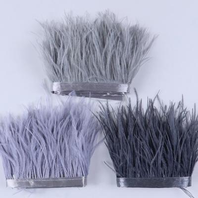 Feather1Meter Navy Blue Ostrich Feathers Trims 8-10CM Natural Ostrich Feather for Rafts Sewing Clothing Party Handmade DIY Plume Ribbon