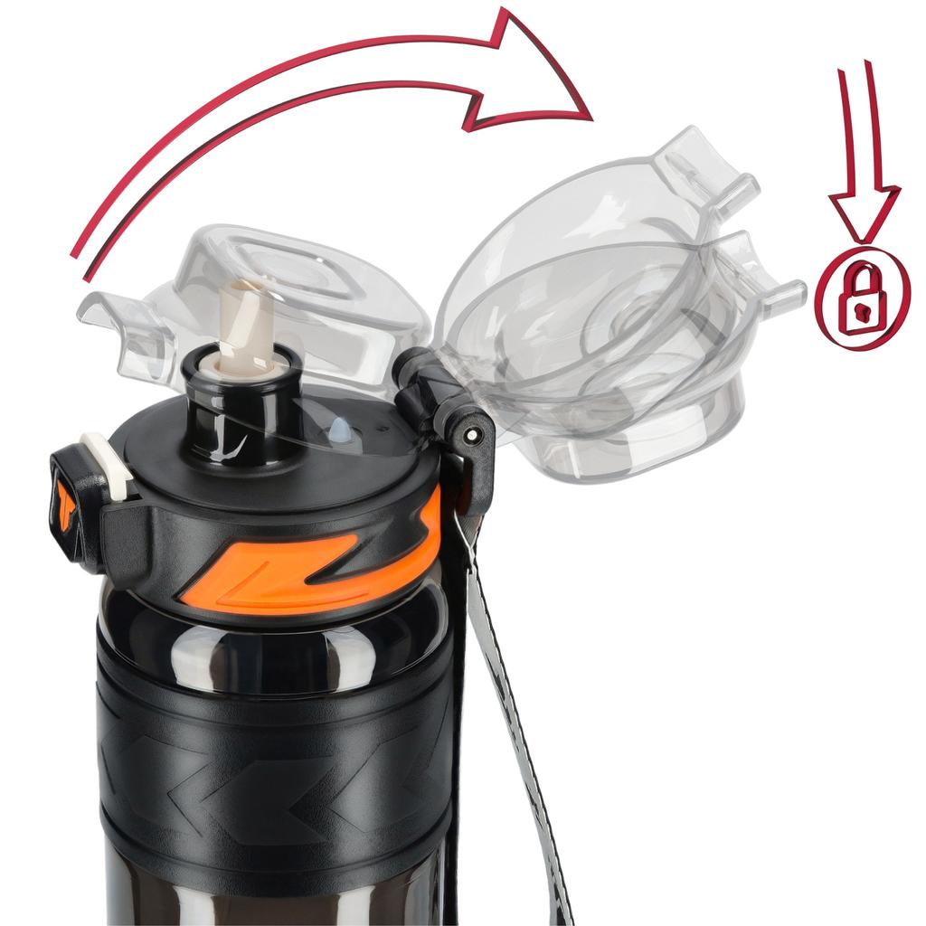 Tritan Water Bottle 1000Ml With Measuring Cup - Black