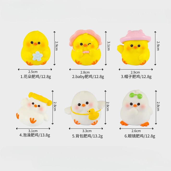 

6 шт./компл. мультяшные толстые цыплята миниатюры смоляные поделки животные украшения своими руками фея садовое украшение микропейзаж жёлтый