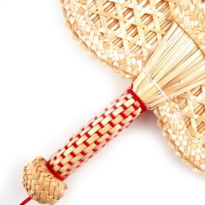 Hand-Woven Woven Straw Hand Fan Old Summer Natural Environmentally Friendly
