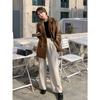 Vintage Texture PU Leather Jacket and Small Suit Top for Women with Retro and High-end Sense In Autumn