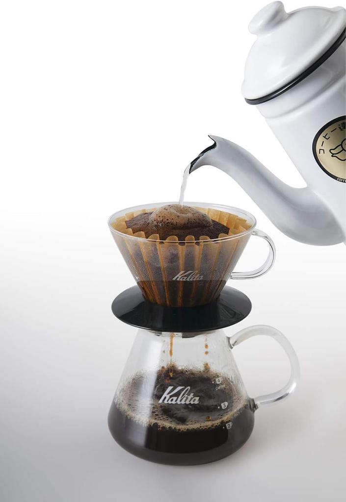Kalita Coffee Dripper Wave Series That Allows You To Enjoy the Brewing Process Glass Dripper for 2 To 4 People Made of Glass Black Drip Equipment For