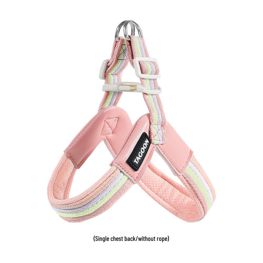 Breathable Color Block Harness & Leash for Small/Medium Dogs - Teddy, Shiba Inu