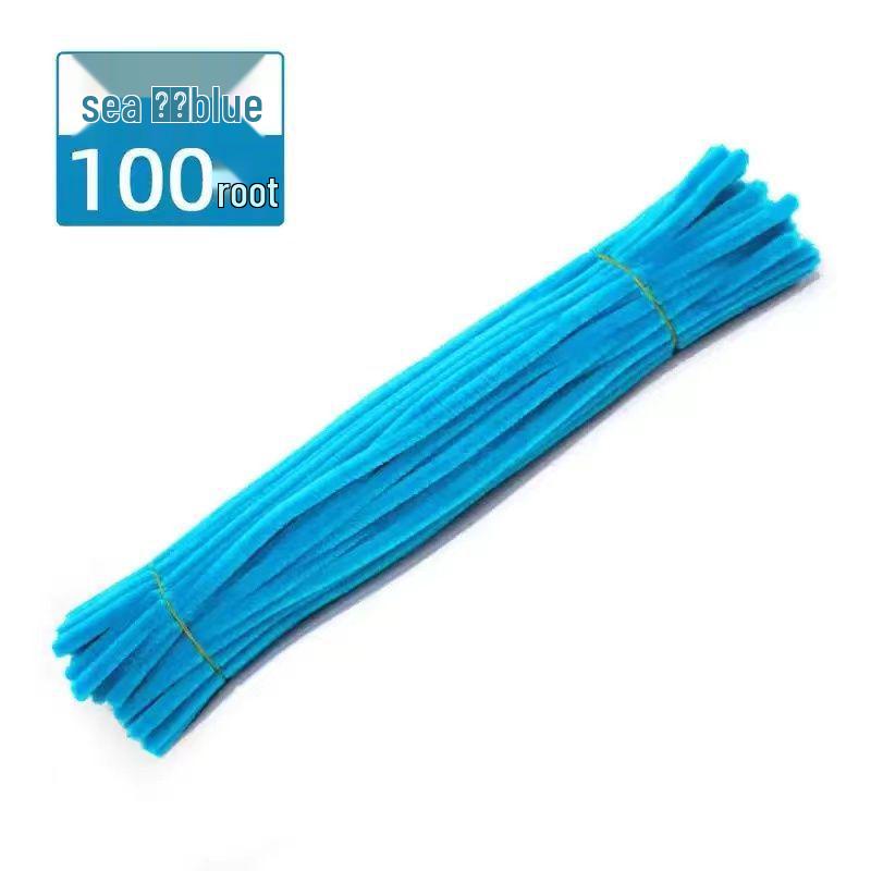 Jintai Chenille Stick Macaron Color DIY Kids  Wool Craft Flower Bouquet Kit океан синий