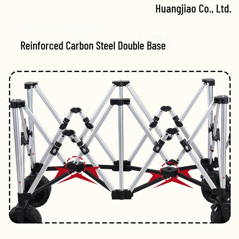 Foldable Aluminum Camping Cart: Large Capacity Outdoor Trailer for Street Vendors and Home Use