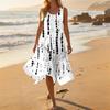 Vestido Midi Casual de Moda para Mujer, Cuello Redondo, Sin Mangas, Dobladillo Irregular