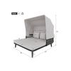 Double Garden Gazebo, Retractable Awning, Galvanized Steel Structure, 10 Cm Thick Cushions, Grey