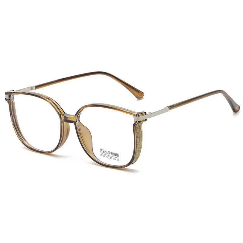 Women's Fashion Photochromic Blue Light Blocking Glasses - Large, Colorful Frames for Myopia