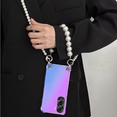 Degrade Şeffaf Kılıf Onur 90 Pro 80 70 60 50 40 30 20 Pro Plus ultra Crossbody Inci Kordon Kolye Bilezik Darbeye Dayanıklı Şeffaf Yumuşak Kapak