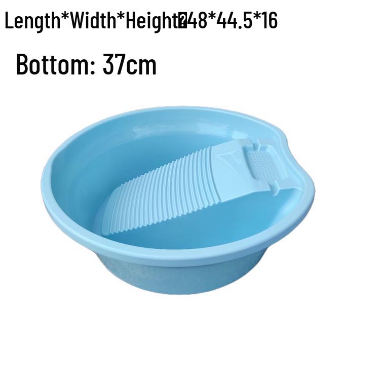Thickened Plastic Washbasin with Washboard for Laundry and Baby Clothes