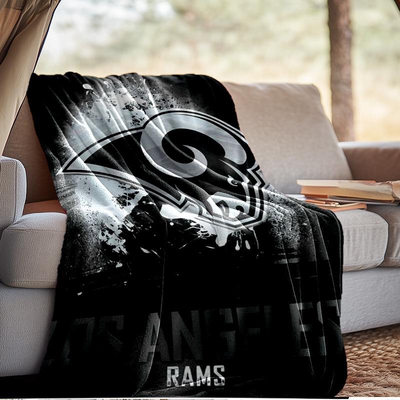 Los Angeles Rams Design Blanket Outdoor Flannel Blanket for Camping, Hiking, Garden Parties, Picnic Essentials,gift for Family and Friends