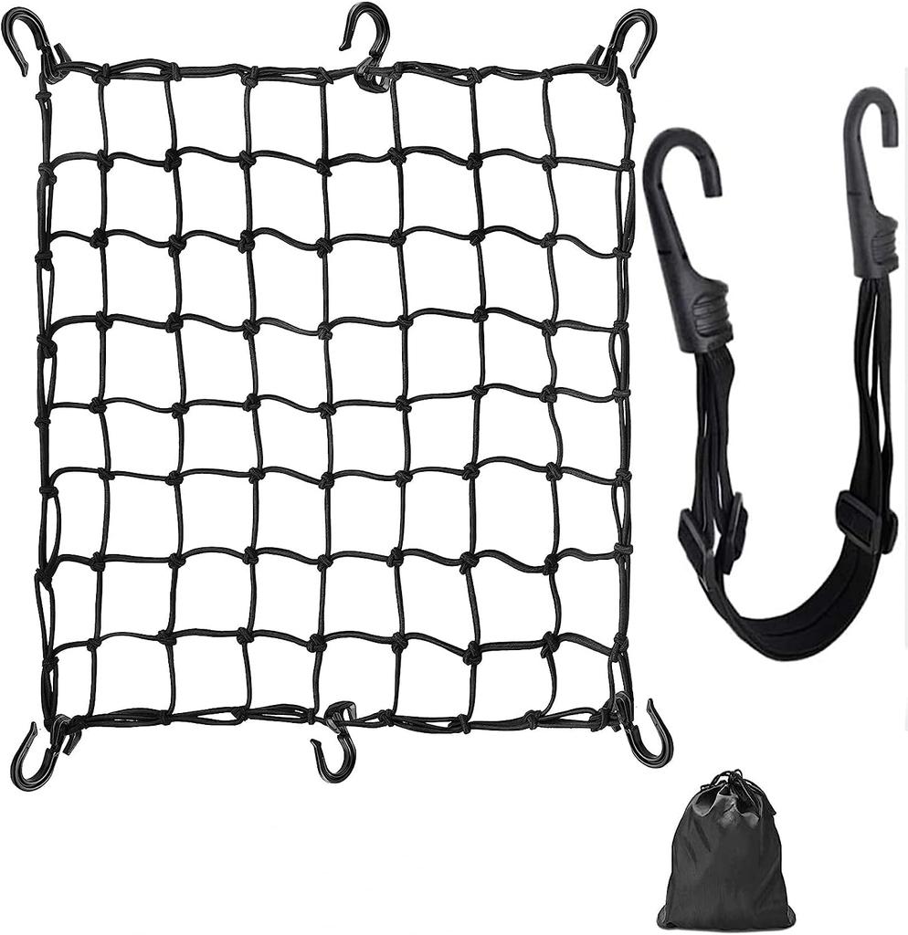 Touring Motorcycle Secures Cargo Elastic 60cm Flexible Elastic Motorcycle Carry Secures Prevents Cargo from Includes Black x Net, Net, Rack, Cord,
