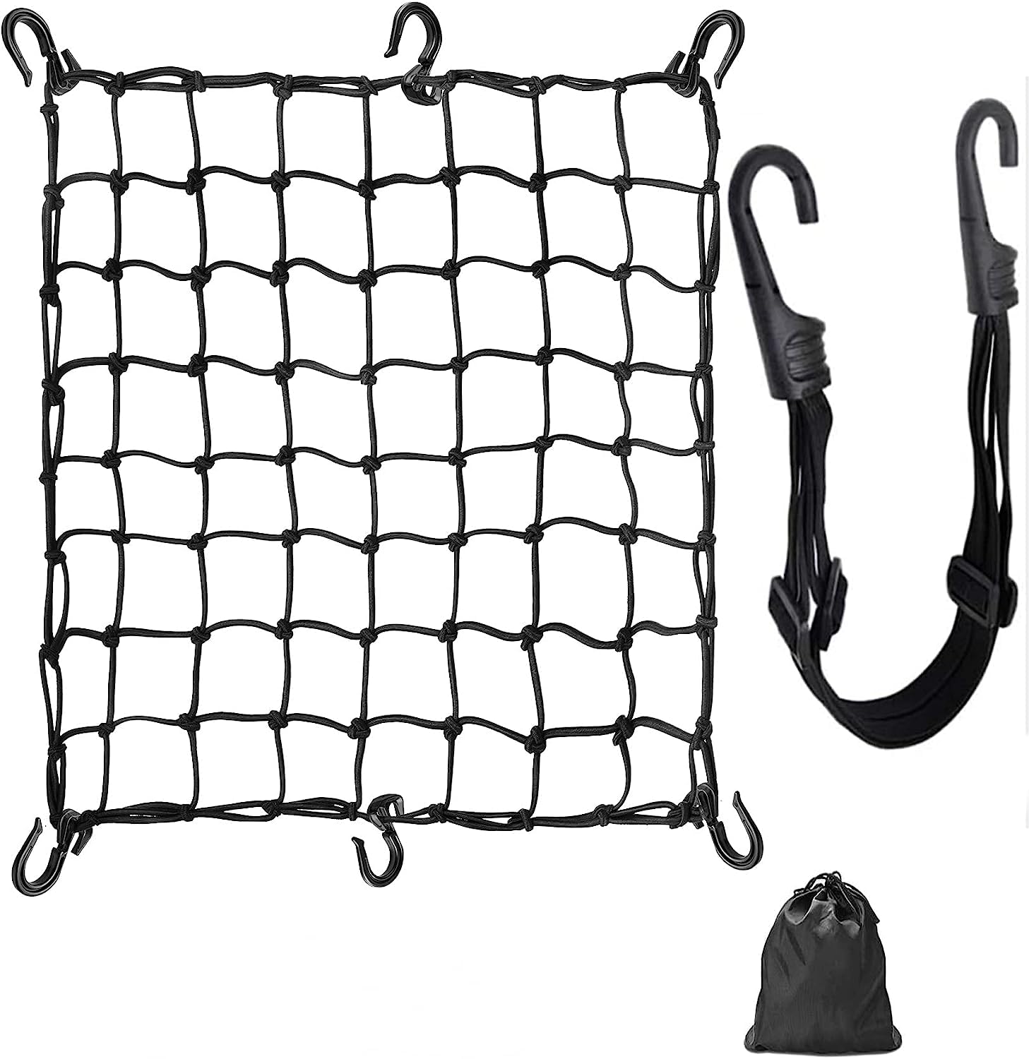 

Touring Motorcycle Secures Cargo Elastic 60cm Flexible Elastic Motorcycle Carry Secures Prevents Cargo from Includes Black x Net, Net, Rack, Cord, чёрный