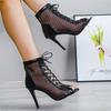 2026 Slim and Fashionable European and American Lace Up High-heeled Sandals with Lace Up Women's Cool Boots