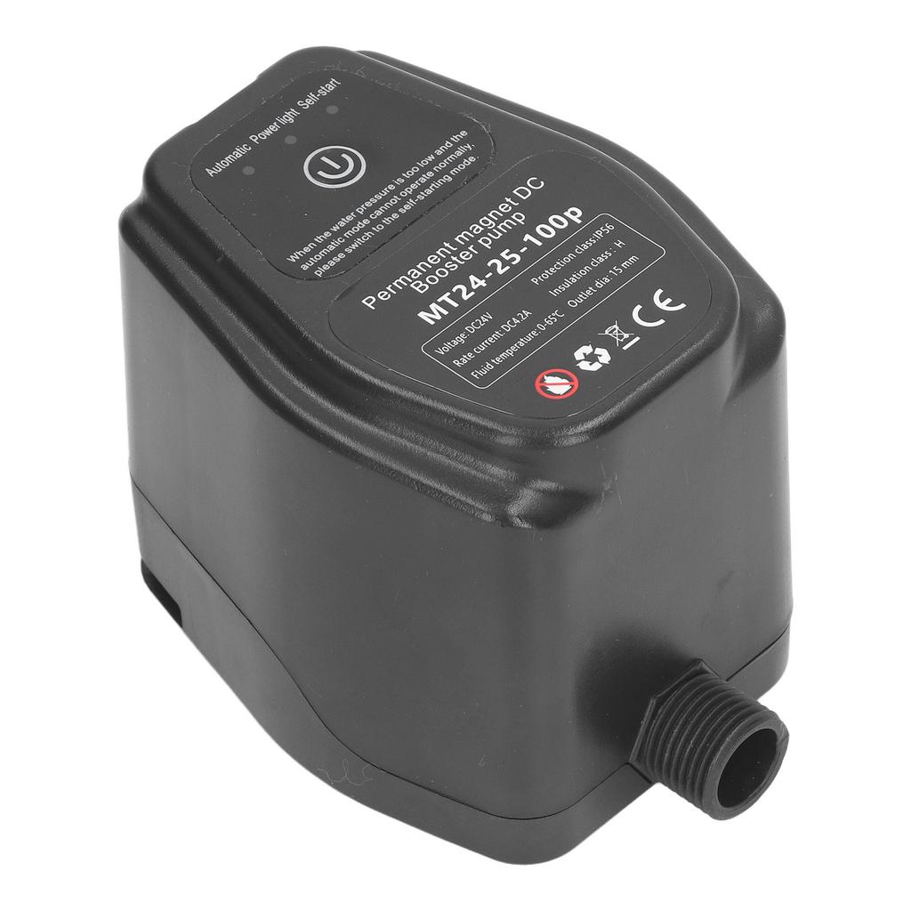 Boosterpump Borstlös DC-motor Automatisk Permanentmagnet för Hem Slangbevattning 100W 24V Svart
