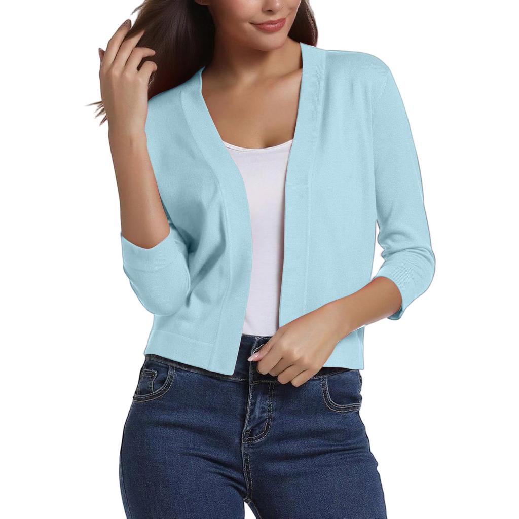 Women's Fashion Versatile Short Jacket Knitted Cardigan Colour Tops