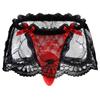 Men's Sissy Lace Skirted T-Back Frilly Bowknot Decor Crossdresser Underwear Lingerie
