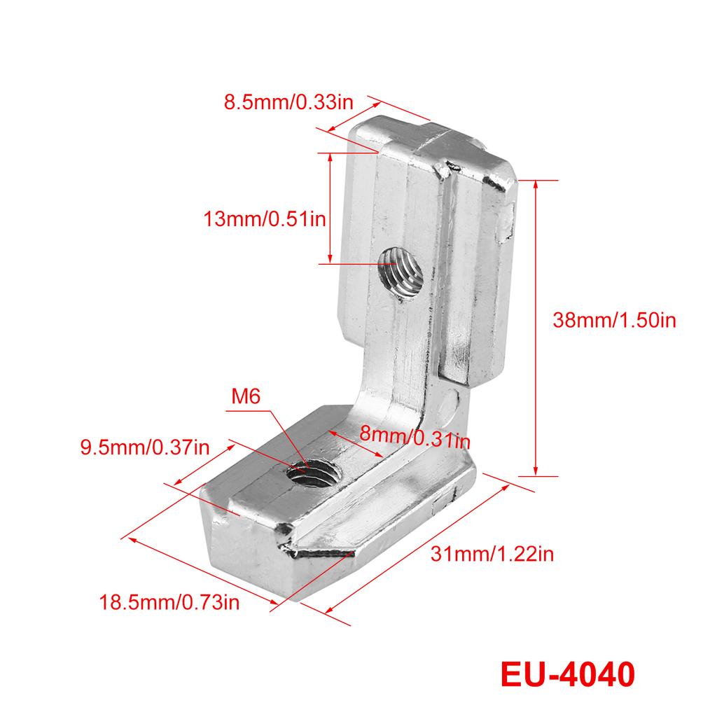 L Shape Aluminum Profile Interior Corner Connector Joint Carbon Steel Brackets (4040)