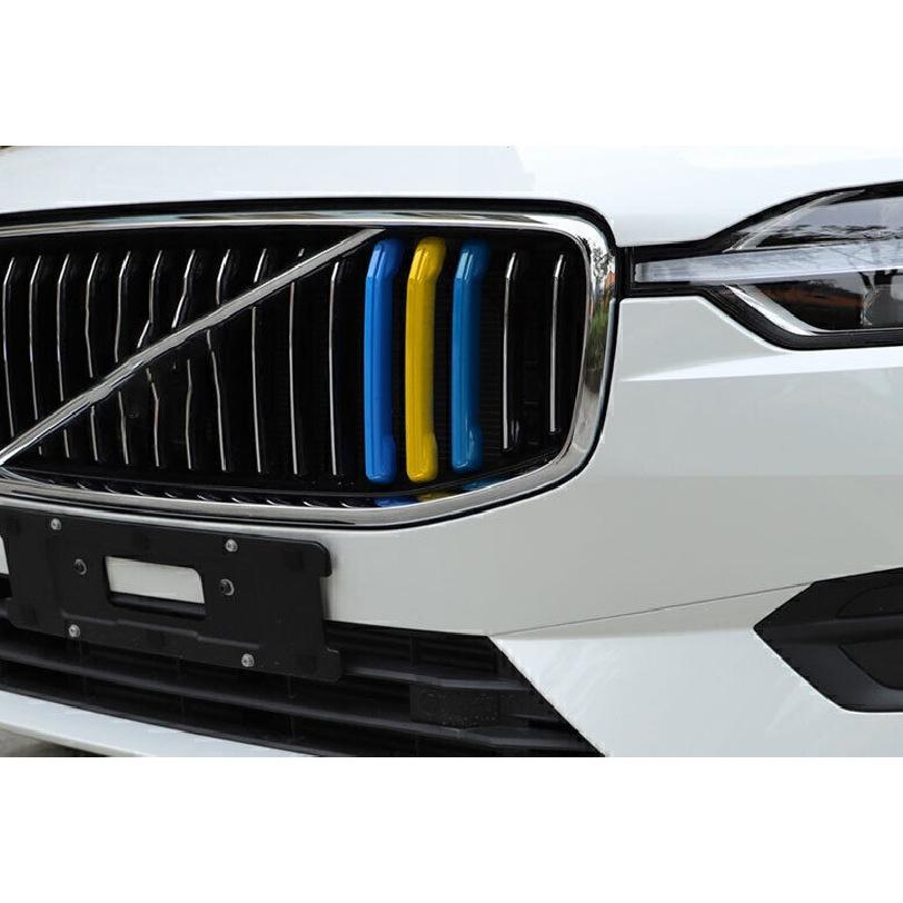 For Volvo XC60 2018-2024 3-Color Front Grille Grill Mesh Strip Cover Trim 3PCS