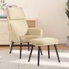 Cream Fabric Relaxation Armchair with Footstool