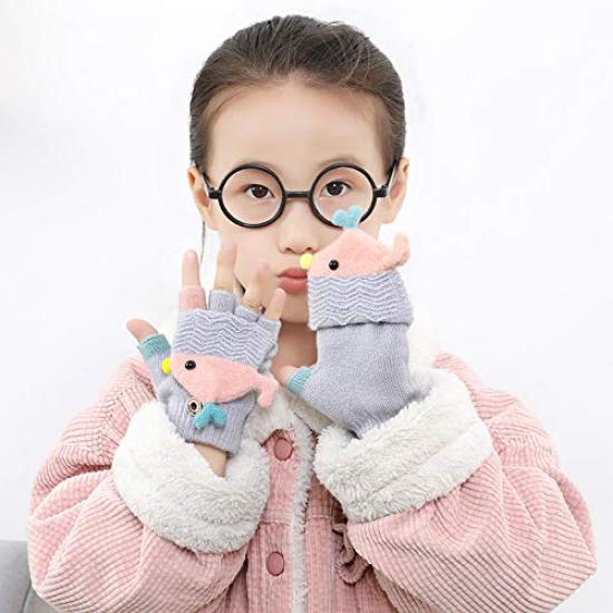 Knit for Boys and with Mitten Fingerless or Warm for Infants and Perfect for Playing in the and Cute Bird [eipatu] Kids' Gloves, Girls, Covers,