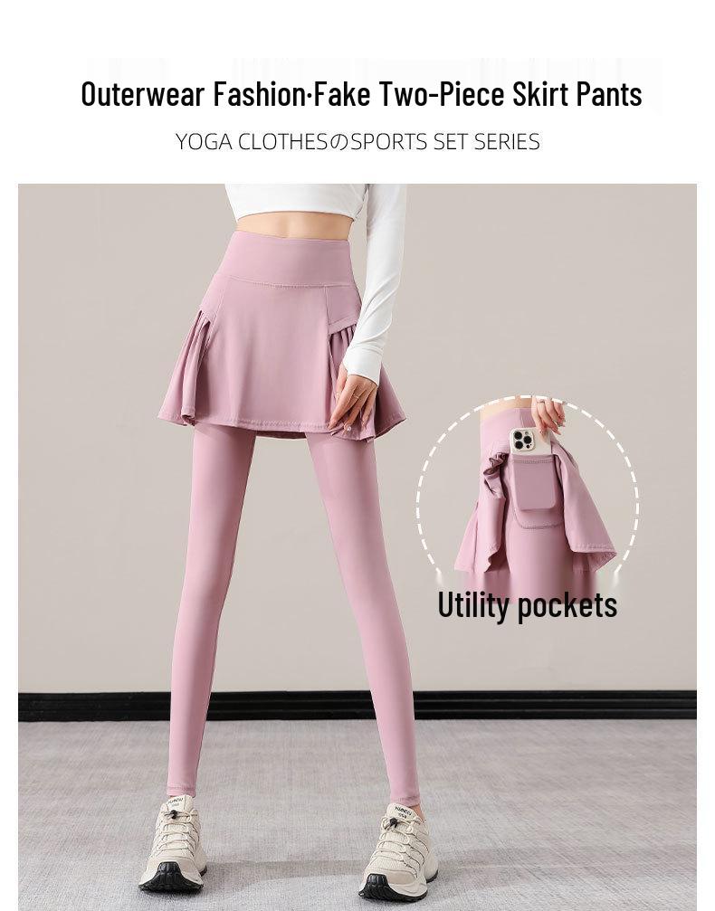 High-End Women's Autumn/Winter Fashion Sweatshirt & Skirt/Pants Sports Set for Running, Hiking, Fitness, Yoga