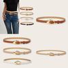 Simple Solid Color Gold Buckle Decoration Women Belt For Casual Denim Styling