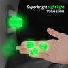12Pcs Car Valve Hat Fluorescent Night Glowing Dust-proof Glow-in-the-dark Wheel Tyre Hub Luminous Valve